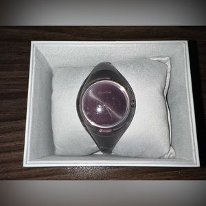 Pure Black Dial Grey Plastic Ladies Medium Bangle Watch - K4W2MXP1